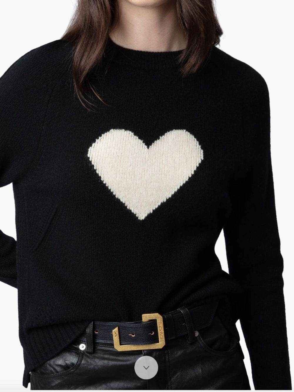 Zadig & Voltaire Lily Heart 100% Cashmere Sweater Sz S